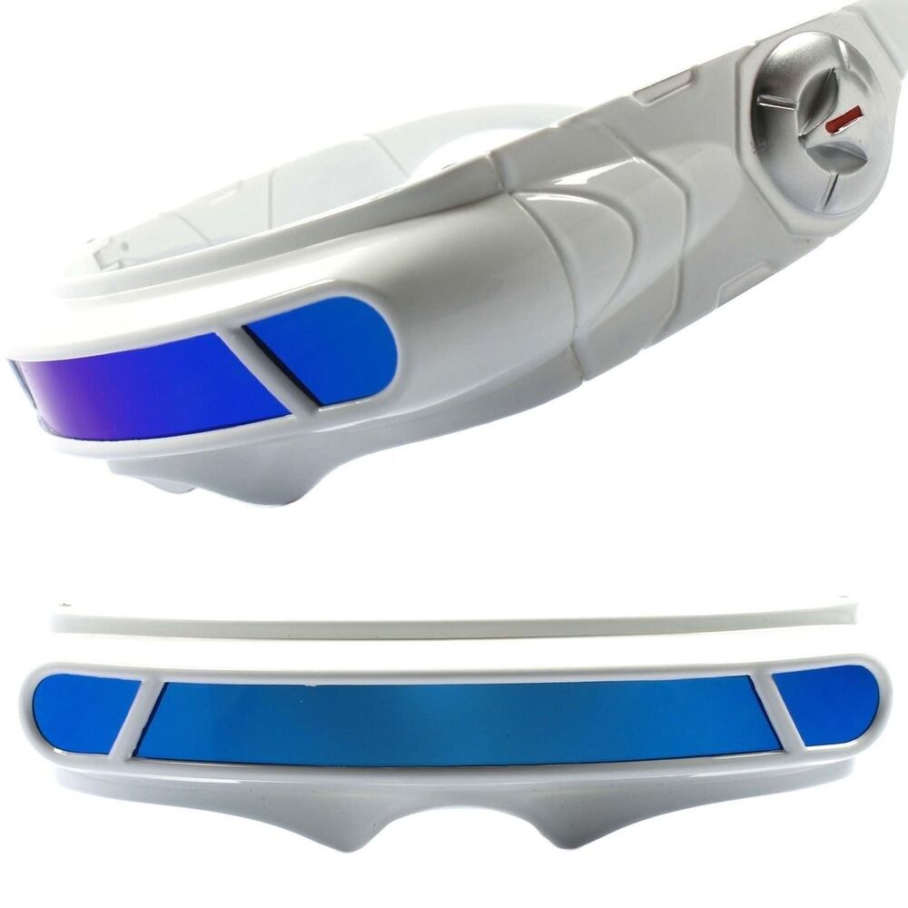 White Blue Mirror Lens Futuristic Cosplay X-Men Cyclops Costume Visor Sunglasses
